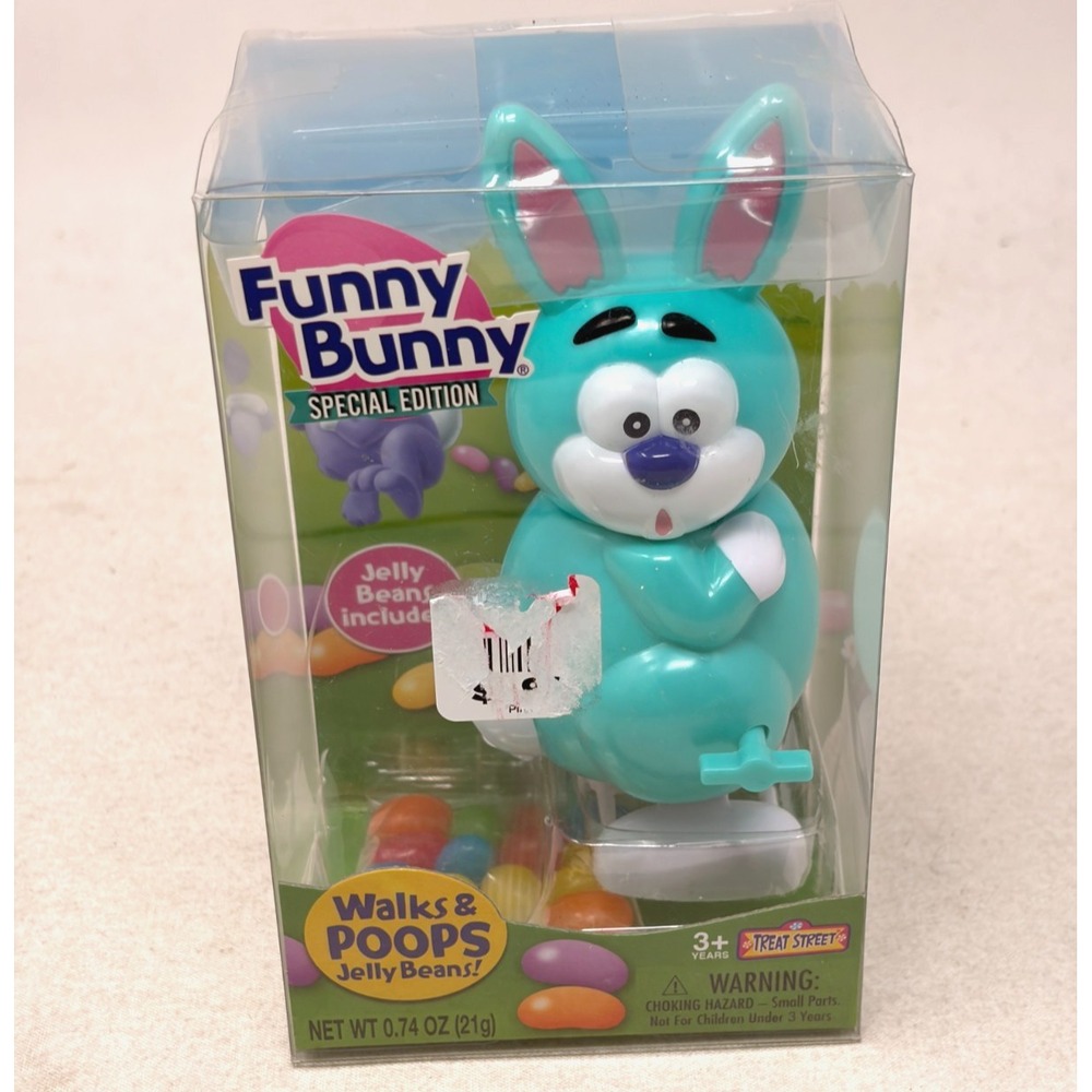 Treat Street Funny Bunny Special Edition Walking Jelly Bean Dispenser Blue NEW